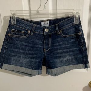 Mid rise jean shorts